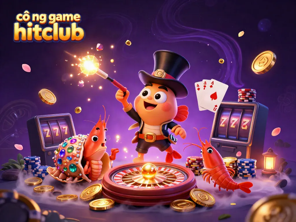 Engage with the thrilling cổng game hitclub showcasing vibrant characters and casino elements in a captivating sea of treasures.